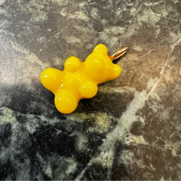 🐻 14k gold charm gummy bear resin necklace solid yellow gold bail kitsch kawaii - Picture 5 of 6